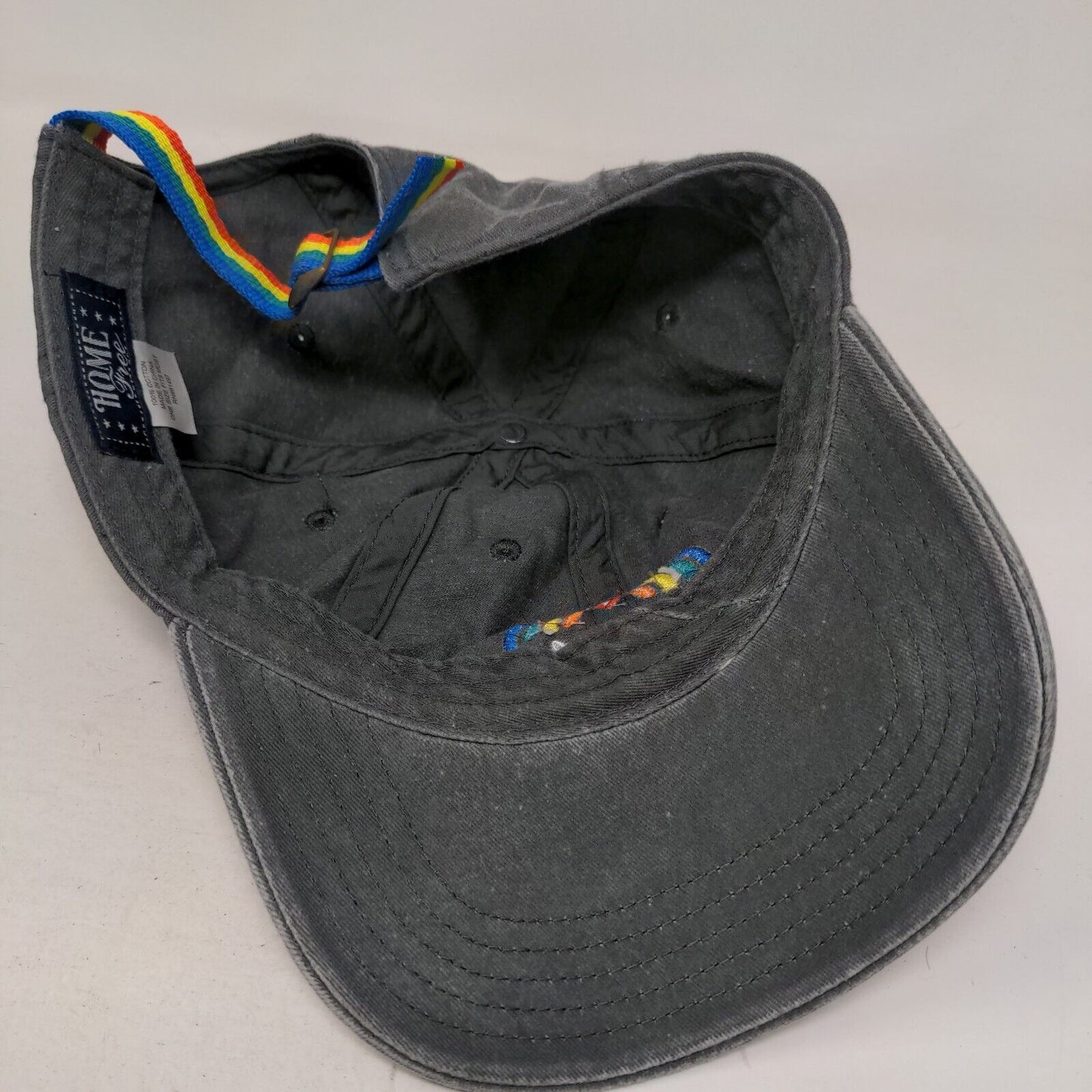 Blessed Slideback Hat Gray OSFM Adjustable Embroidered Rainbow Home Free