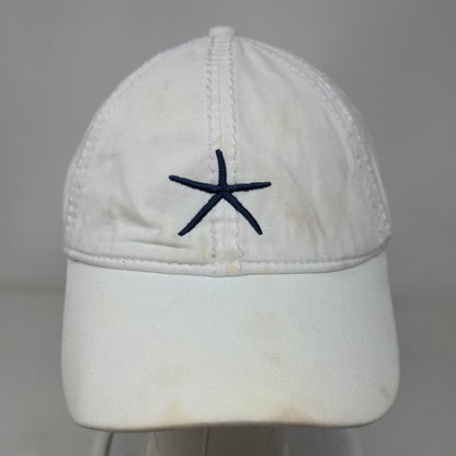 Starfish Hampton Beach NH Strapback Hat Cream One Size Adjustable Embroidered