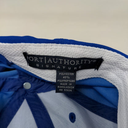 Meridian Strapback Hat Blue One Size Embroidered Port Authority