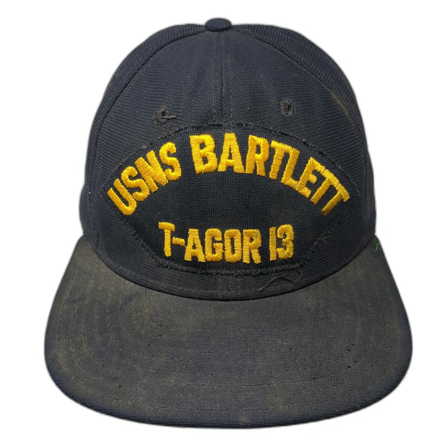 USNS Bartlett T-AGOR 13 Black One Size Trucker Hat Snapback Mesh Back Navy Ship