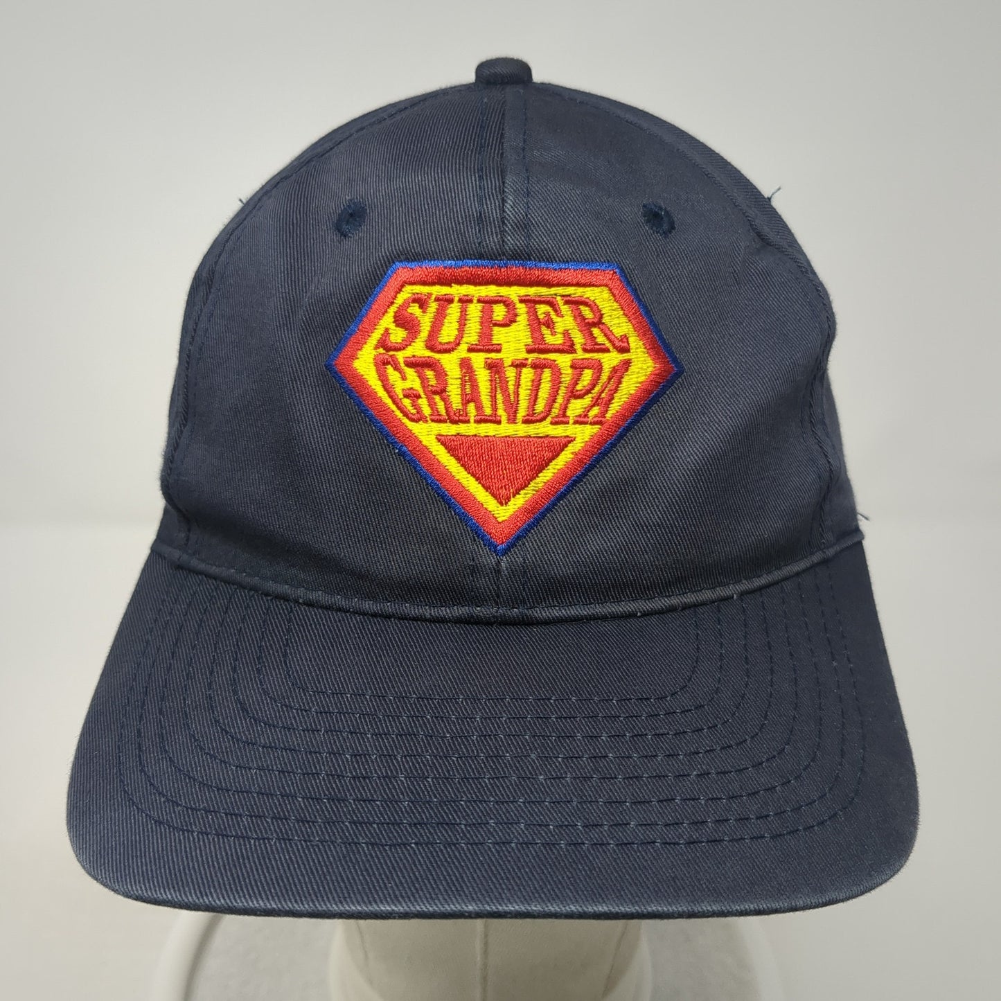 Super Grandpa Snapback Hat Blue One Size Adjustable Embroidered Outdoor