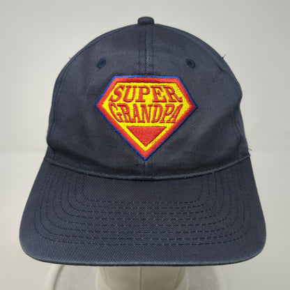 Super Grandpa Snapback Hat Blue One Size Adjustable Embroidered Outdoor