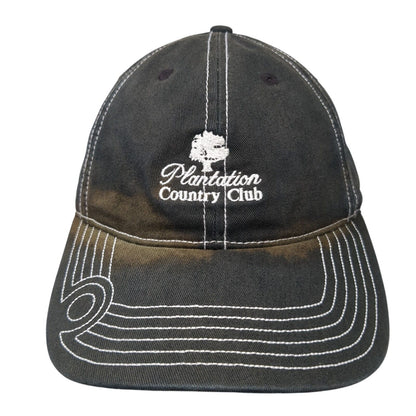 Plantation Country Club Strapback Hat Black One Size Adjustable Ivory