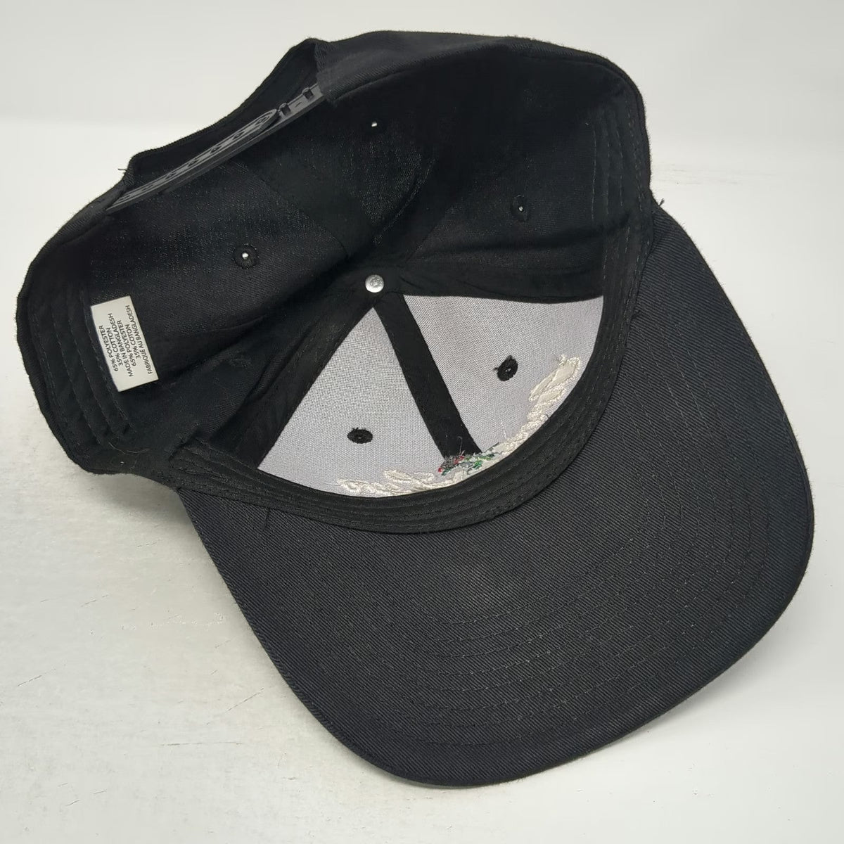 Anni Lyn Sportswear Snapback Hat Black One Size Rose Embroidery Curved Brim