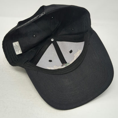 Anni Lyn Sportswear Snapback Hat Black One Size Rose Embroidery Curved Brim