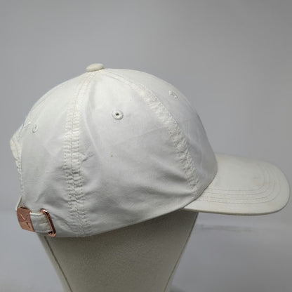 Puma Baseball Cap White One Size Gold Metallic Logo Slideback Polyester OSFA Hat
