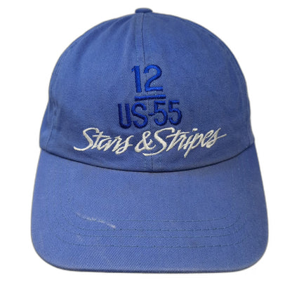 New England Cap Baseball Cap Blue One Size Strapback Hat Stars & Stripes US-55