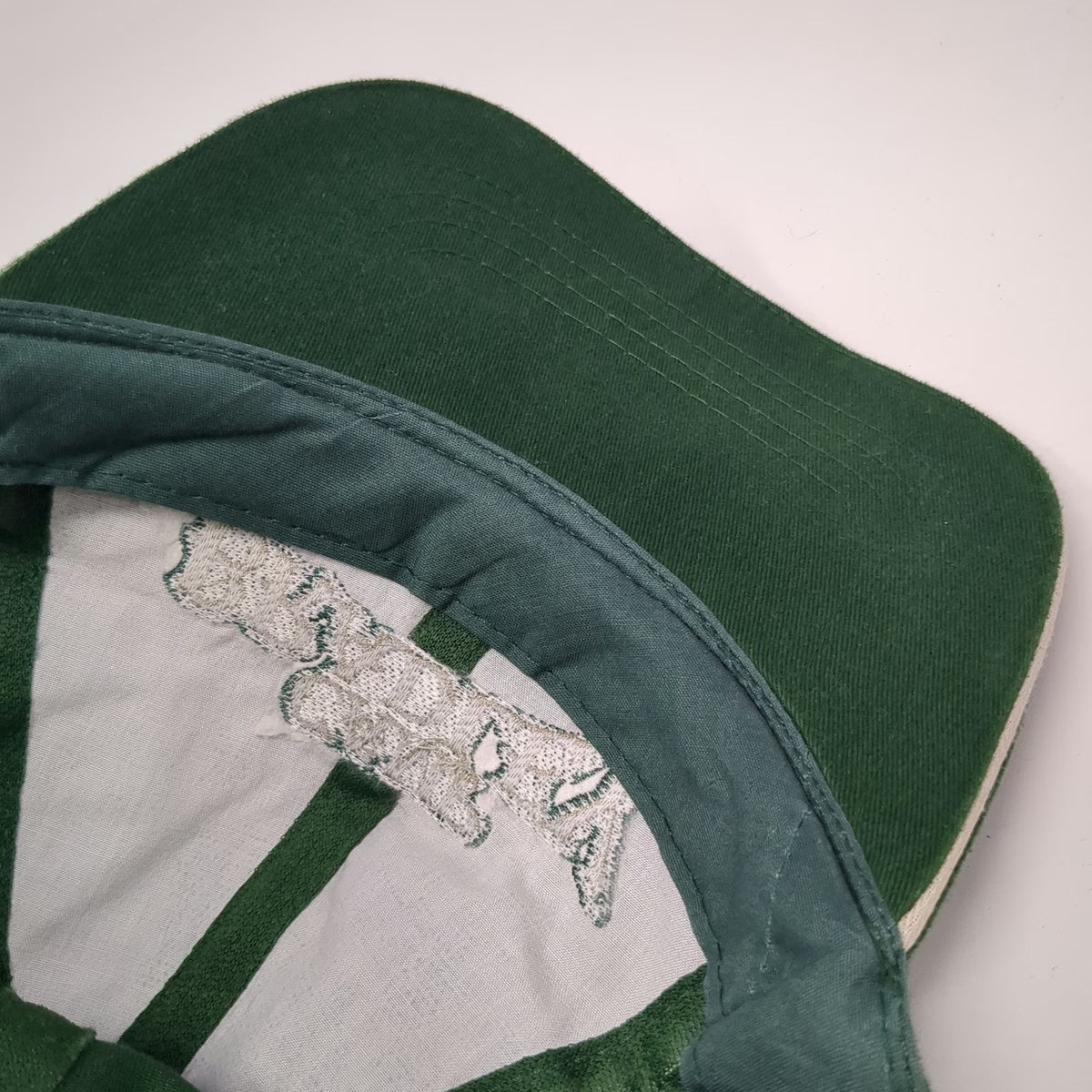 KC Caps Headshot Baseball Cap Green Silver One Size Slideback Camp Bradley Hat