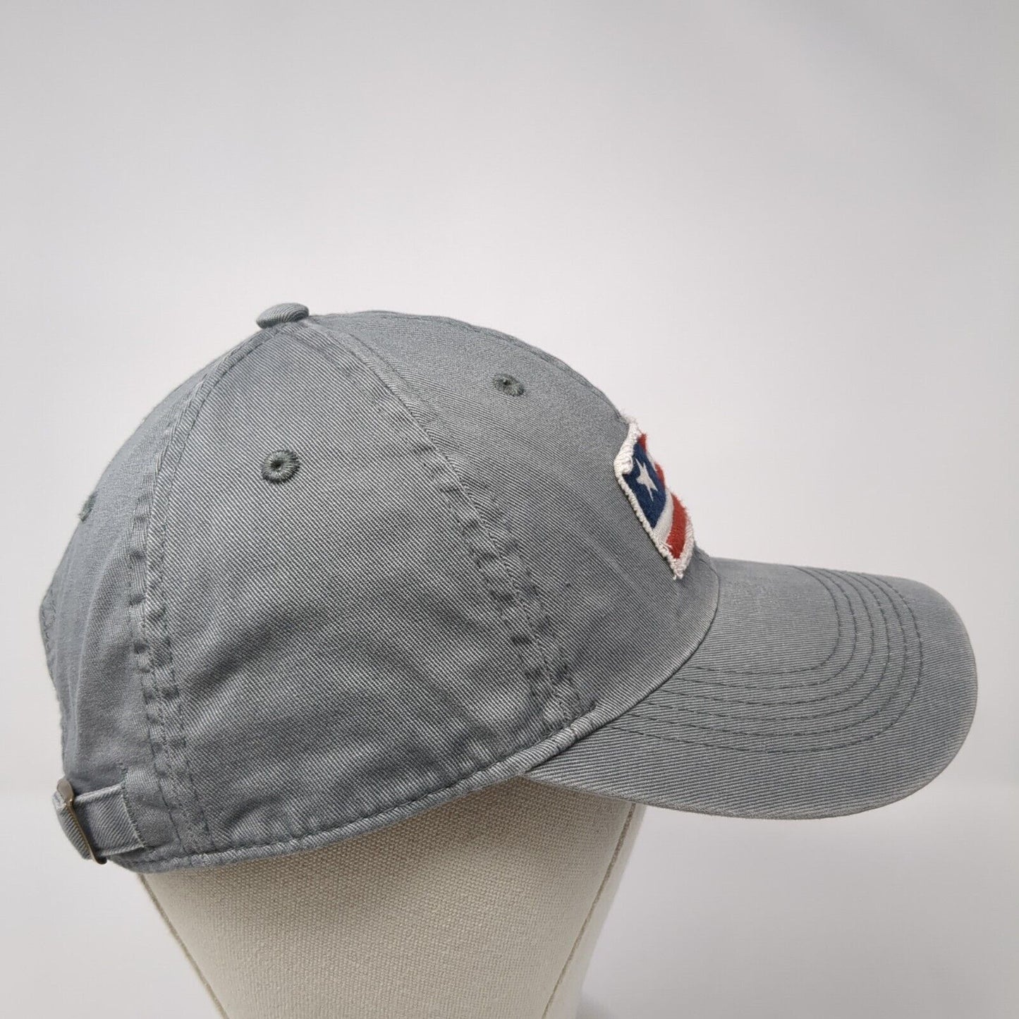 USA Flag Patch Slideback Hat Gray One Size Adjustable Solid Life Is Good