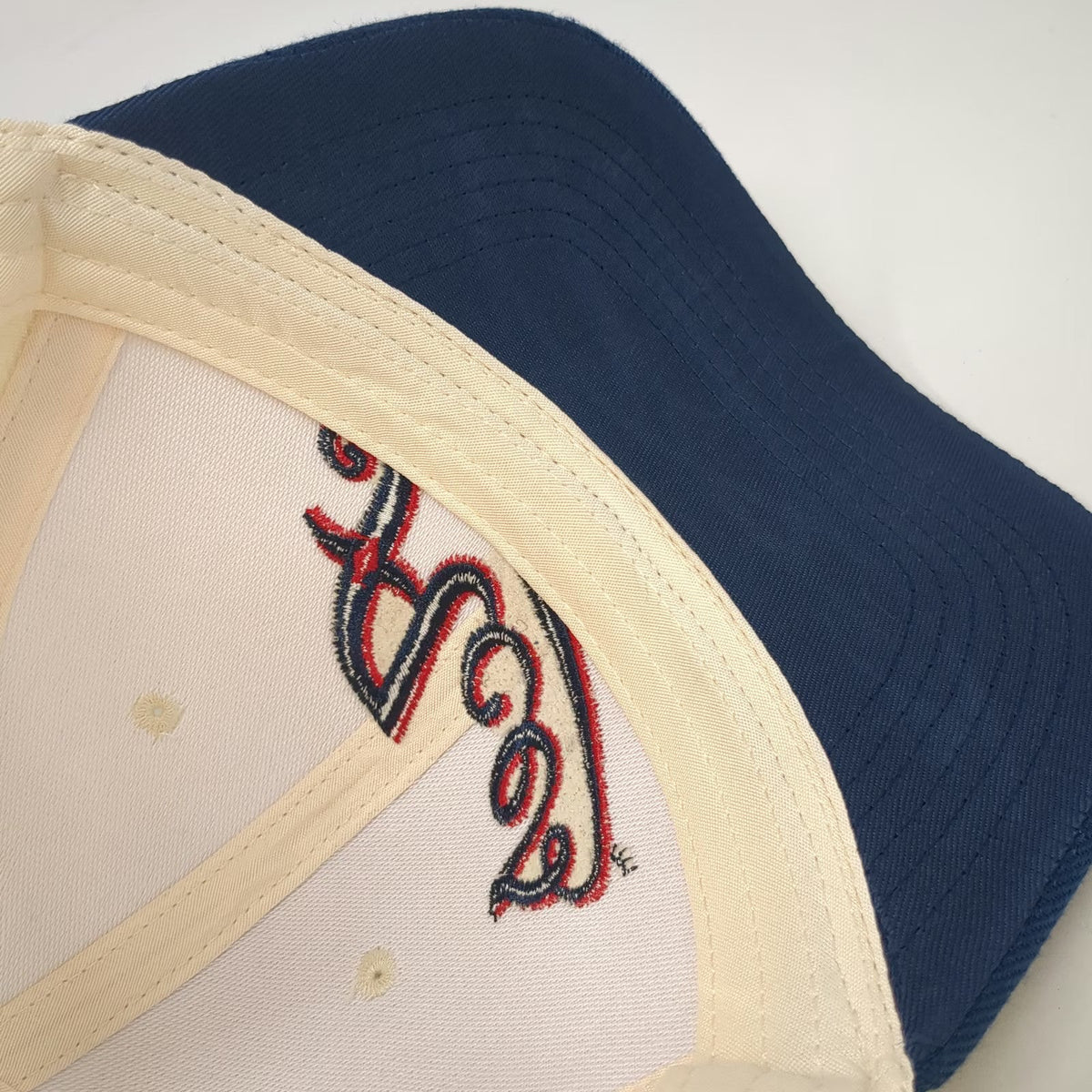 Reno Aces Snapback Hat White Blue Red One Size Script Logo Structured Polyester