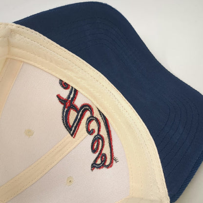 Reno Aces Snapback Hat White Blue Red One Size Script Logo Structured Polyester
