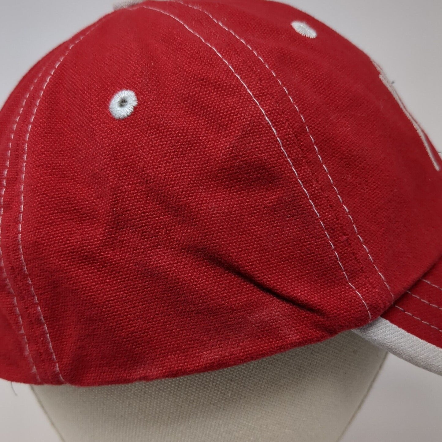 Mix 106 Strapback Hat Red OSFA Adjustable Embroidered 6 Panel Adams