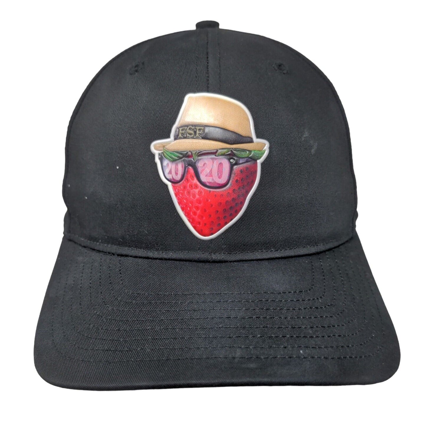 Cool Strawberry Snapback Hat Black M/L Embroidered Richardson Pro 212