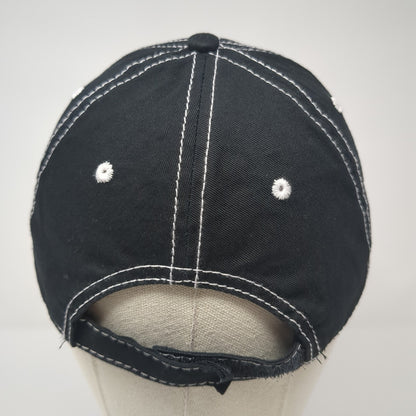 Unbranded Strapback Hat Black One Size Adjustable Solid Cotton Blank