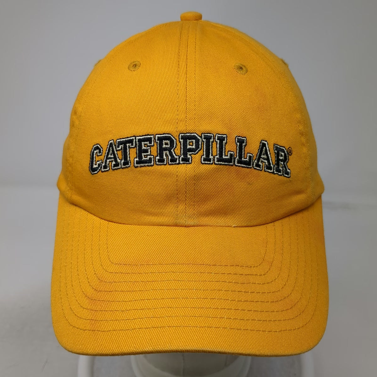 Caterpillar Yellow Baseball Cap One Size Embroidered Logo Cotton Slideback Hat