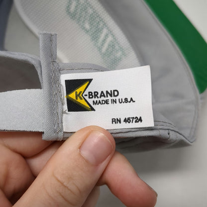 K-Brand Trucker Gray One Size Quantum Hat Green Rope Slideback Made in USA Twill