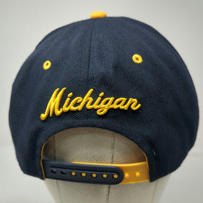 Zephyr Michigan Wolverines NCAA Snapback Hat Blue Yellow One Size Script M Logo