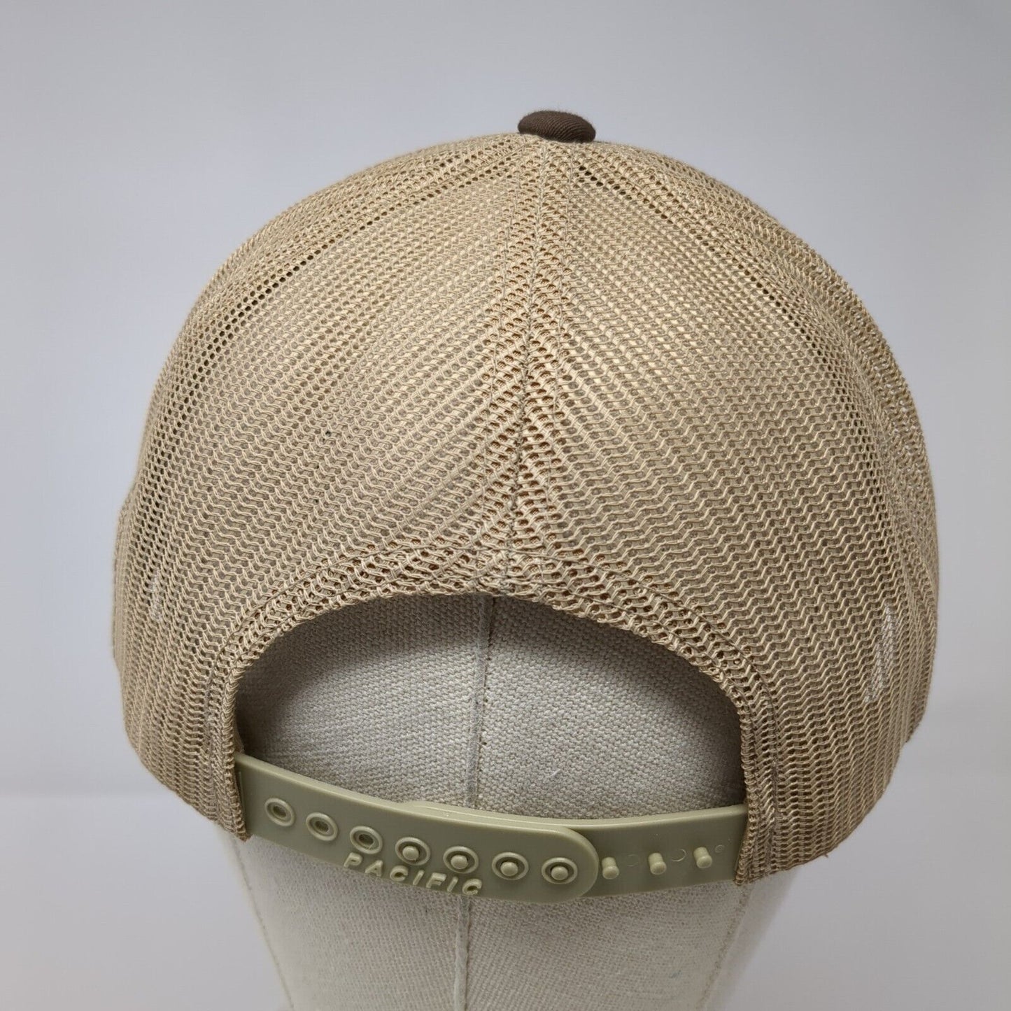 Pacific Headwear Snapback Trucker Hat Brown OSFA Mesh Back Patch