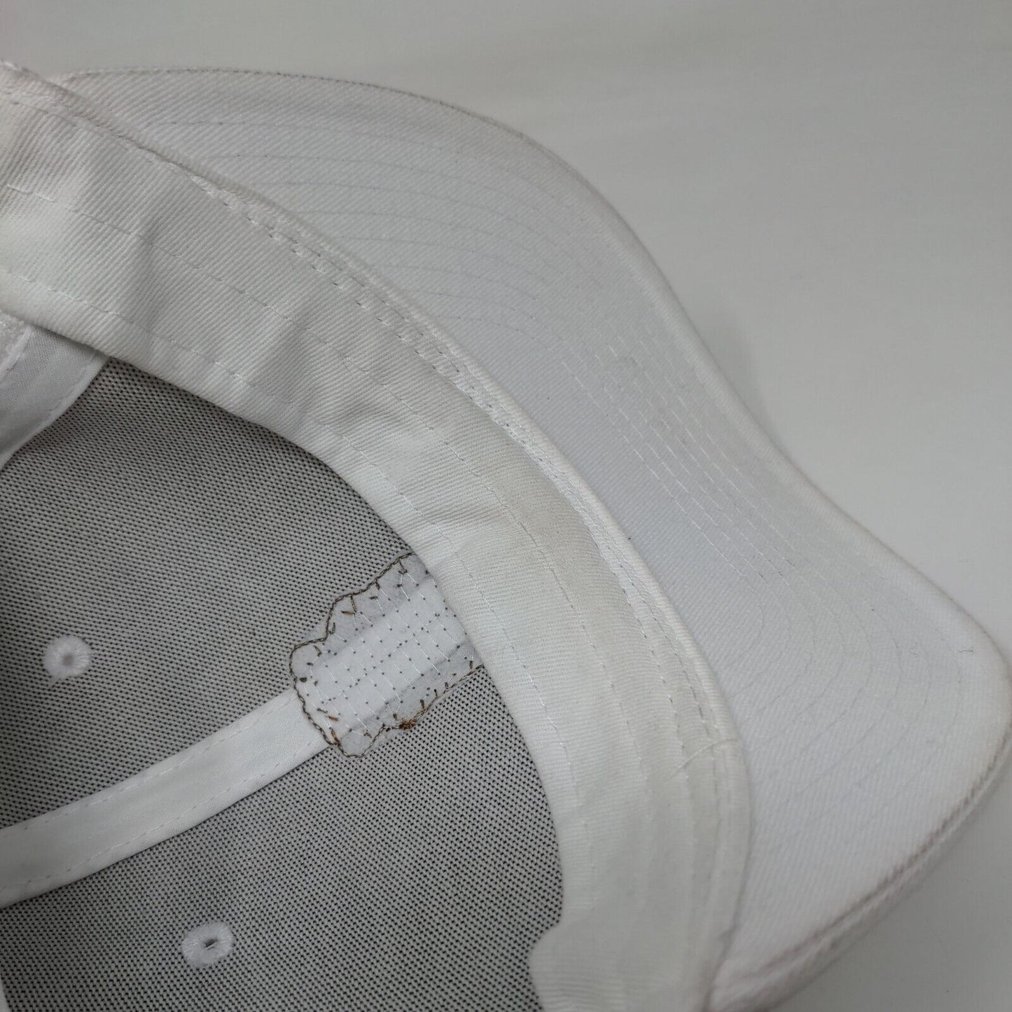 SJC Snapback Trucker Hat White One Size Patch Logo Mesh Back 6 Panel Pukka