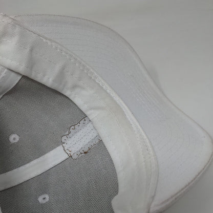 SJC Snapback Trucker Hat White One Size Patch Logo Mesh Back 6 Panel Pukka
