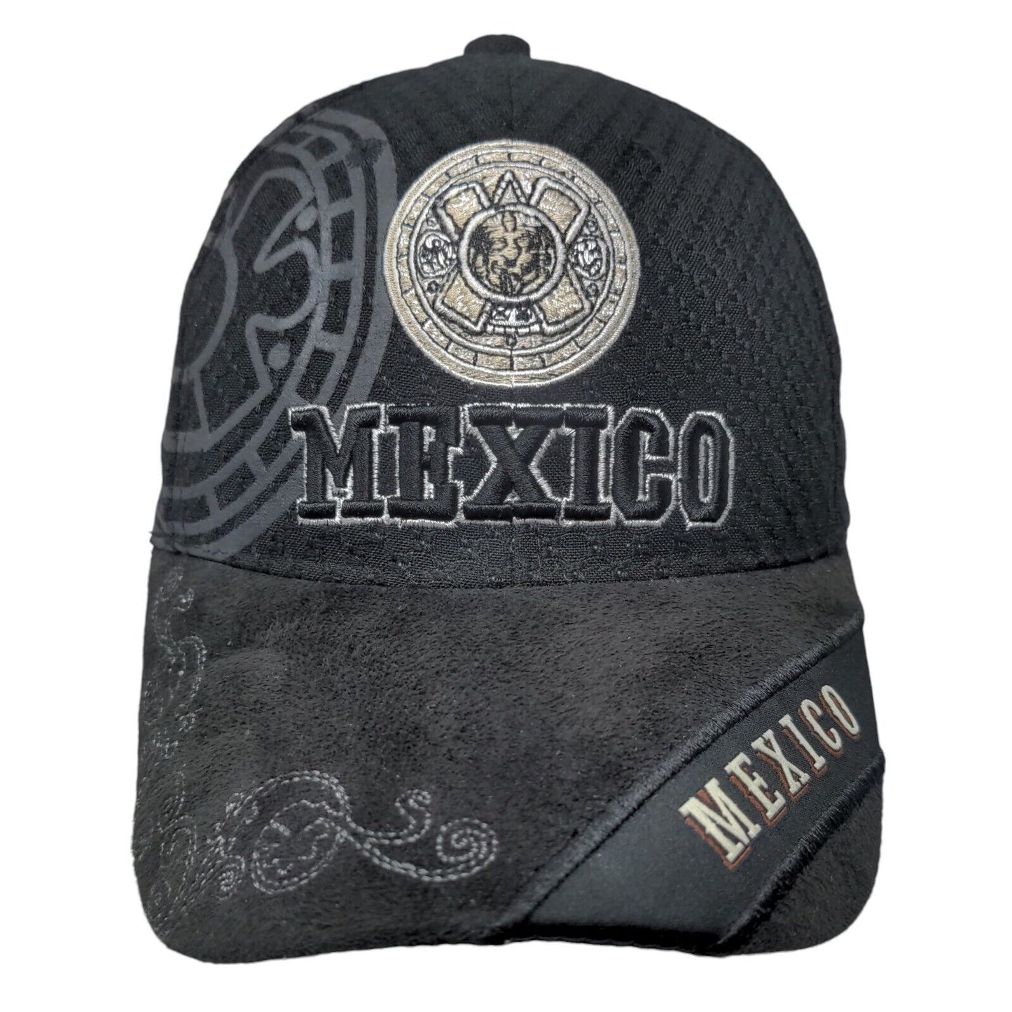 Mexico Strapback Hat Black One Size Embroidered Adjustable 6 Panel KF Cap