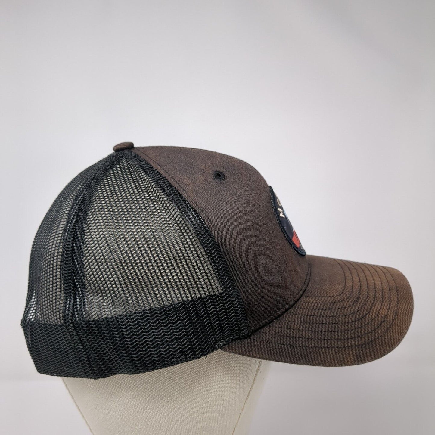 McCall Idaho Patch Snapback Trucker Hat Black One Size Mesh Back