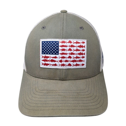 Columbia Fish Flag Fitted Trucker Hat Gray One Size Adjustable Patriotic Mesh