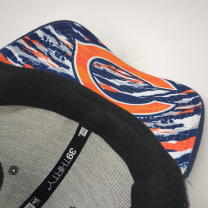 Chicago Bears NFL New Era Cap Gray Blue Orange XL 39THIRTY Graphic Underbrim Hat