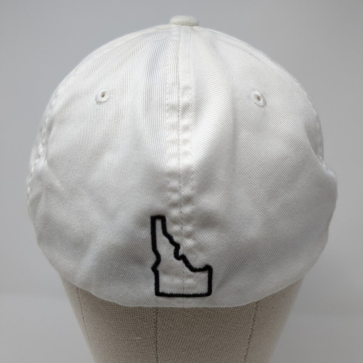 Yupoong Fitted Hat White L/XL Flexfit Embroidered Vented Holes 6 Panel