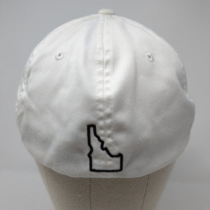 Yupoong Fitted Hat White L/XL Flexfit Embroidered Vented Holes 6 Panel