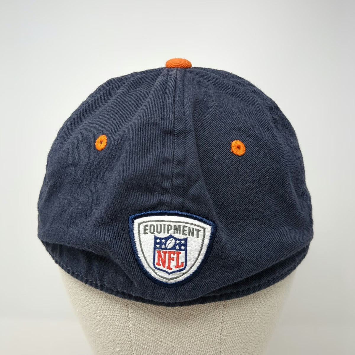 Denver Broncos NFL Reebok Hat Cap White Blue Orange Gray M Flexfit Curved Brim