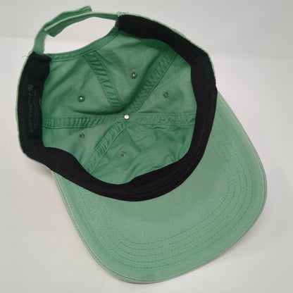 Carhartt Leather Patch Strapback Hat Green One Size Adjustable 6 Panel