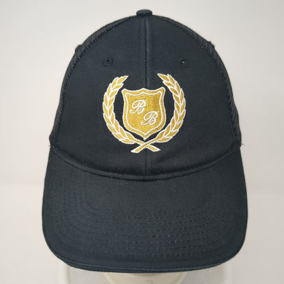 BB Strapback Trucker Hat Black One Size Adjustable Embroidered Mesh Back