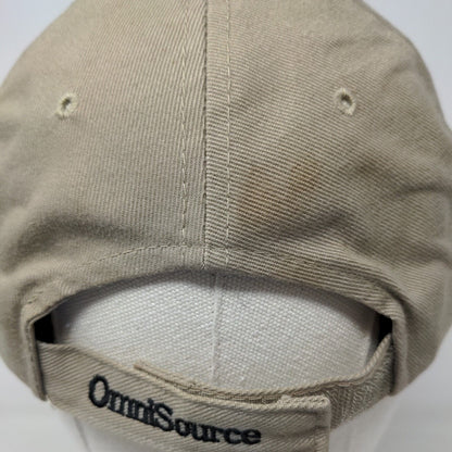 Omni-Source Corporation Men's Strapback Hat Tan Embroidered Logo Cotton