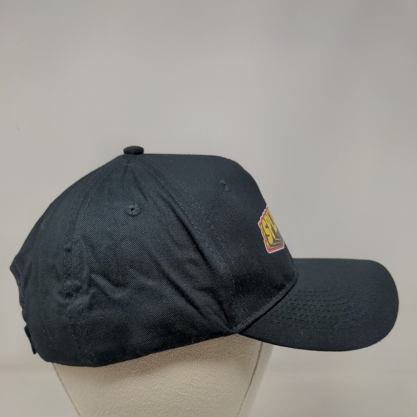 Splatter Strapback Hat Black One Size Adjustable 5 Panel Cotton Port & Company
