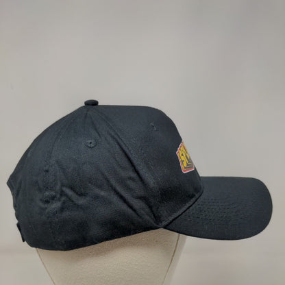 Splatter Strapback Hat Black One Size Adjustable 5 Panel Cotton Port & Company