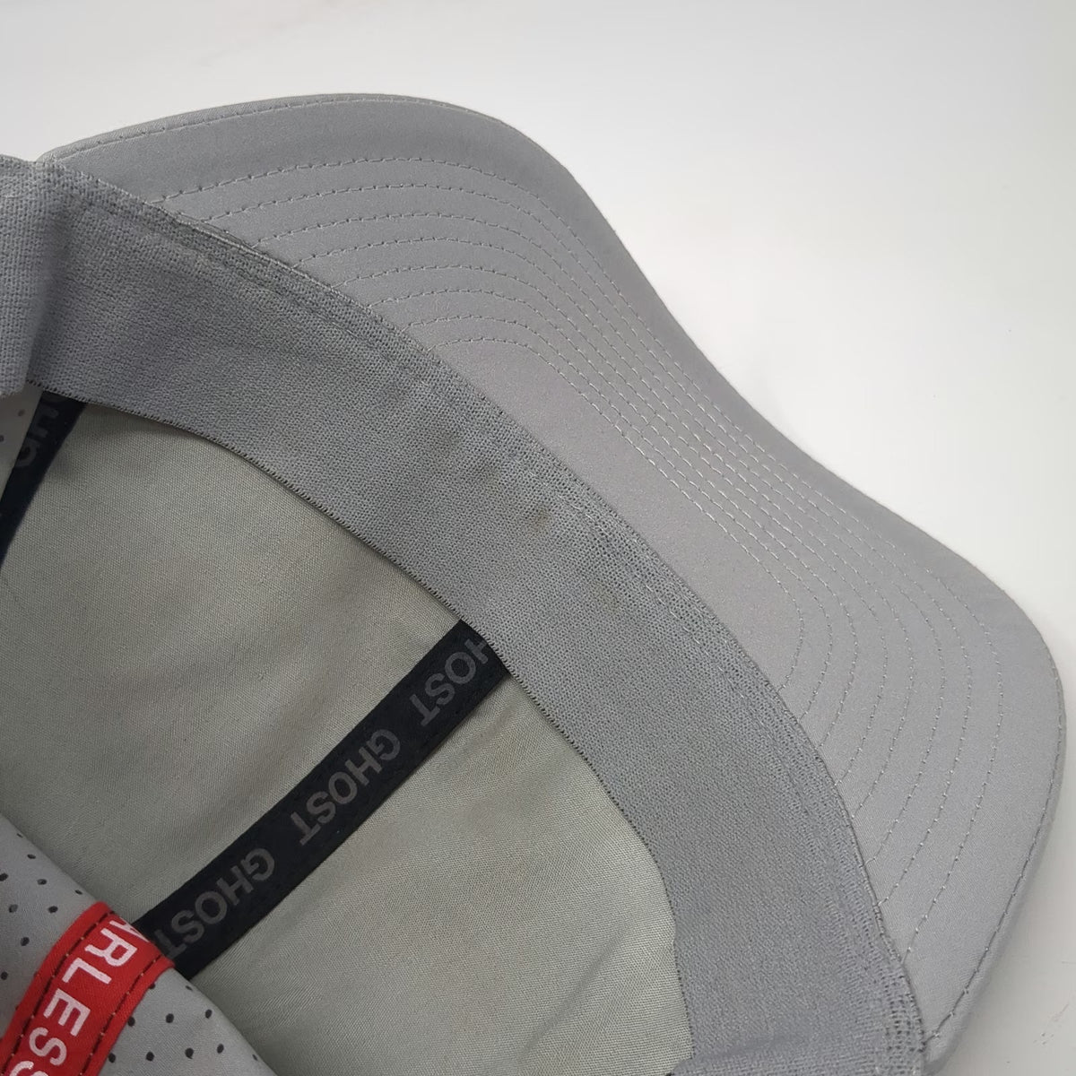 GHOST Trucker Hat Gray One Size Play Bad Fast Patch Perforated Golf Snapback Cap