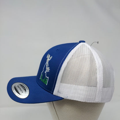 Idaho Snapback Mesh Back Trucker Hat Blue OSFA The Classics Yupoong