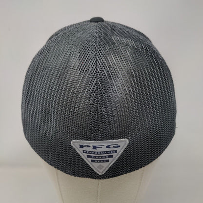 USA Flag Fish Unisex Fitted Trucker Hat Gray L/XL Mesh Back Columbia PFG