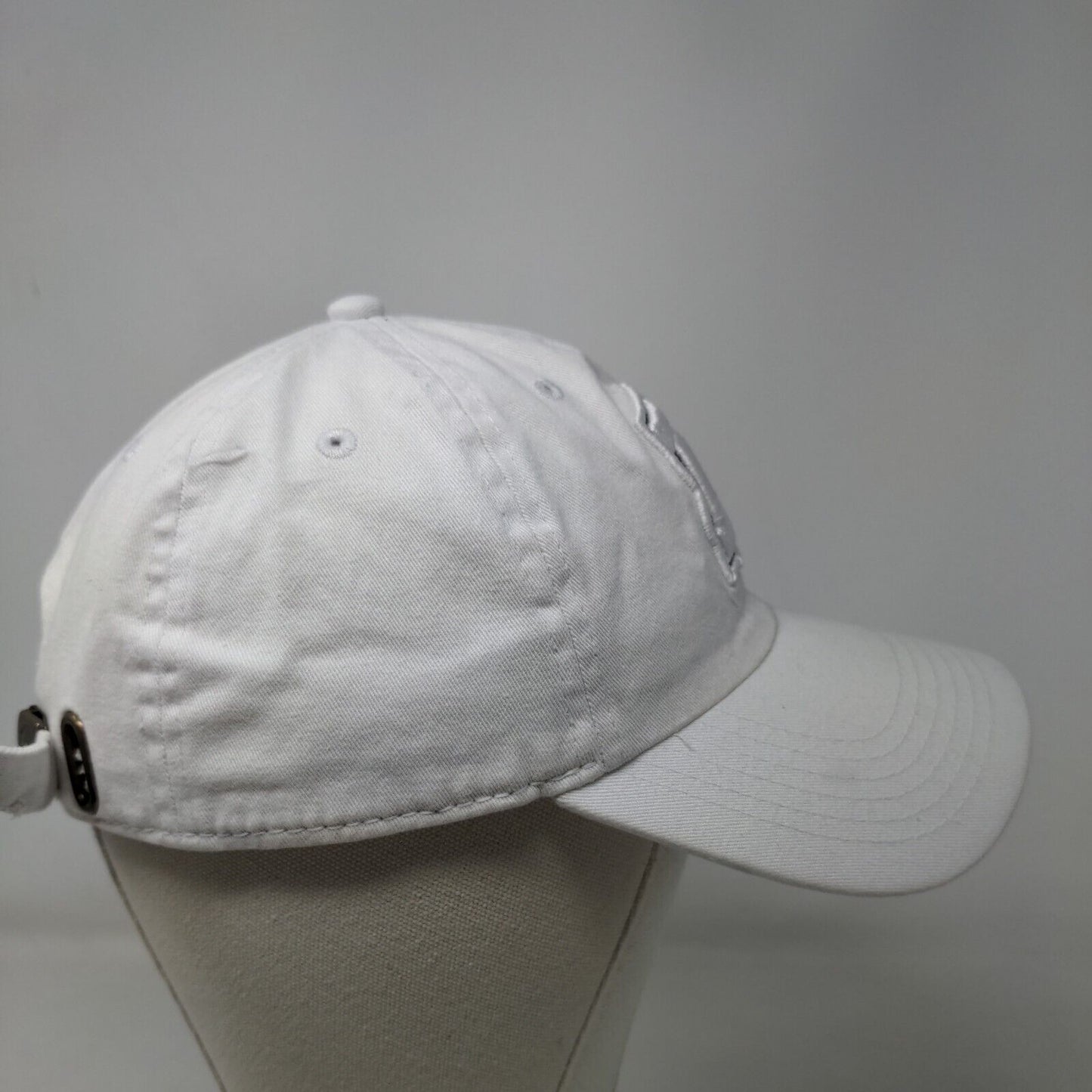 NewHattan Men's Slideback Hat White OSFA Embroidered L Rose Logo Cotton