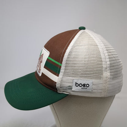 Boco Gear Moore Mountain Trail Run Trucker Hat Brown Green One Size Snapback