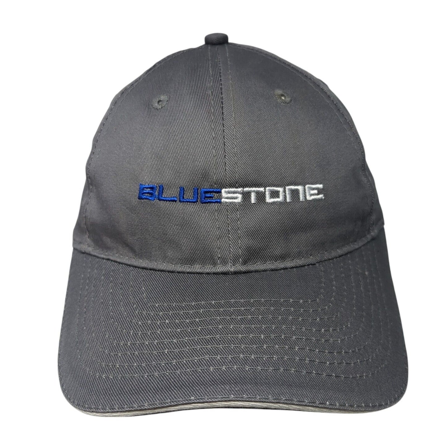Blue Stone Strapback Hat Gray One Size Adjustable Embroidered Port & Company