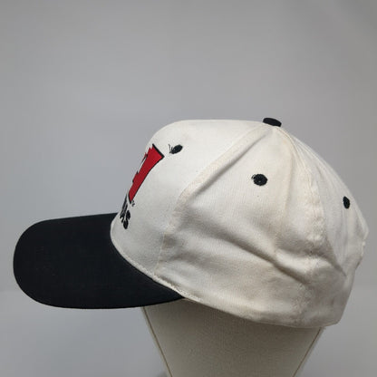 A Piranhas Snapback Hat White One Size Adjustable Colorblock 6 Panel
