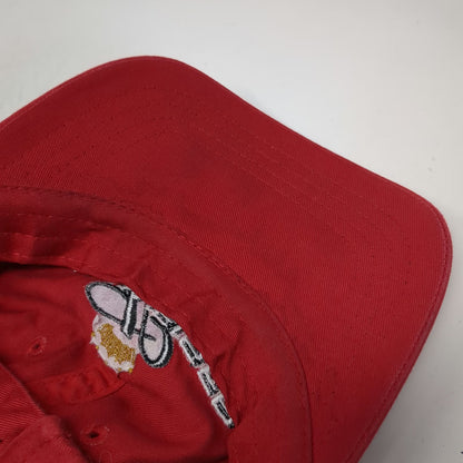 Budweiser Baseball Cap Red One Size Script B Crown Logo Cotton Slideback Hat