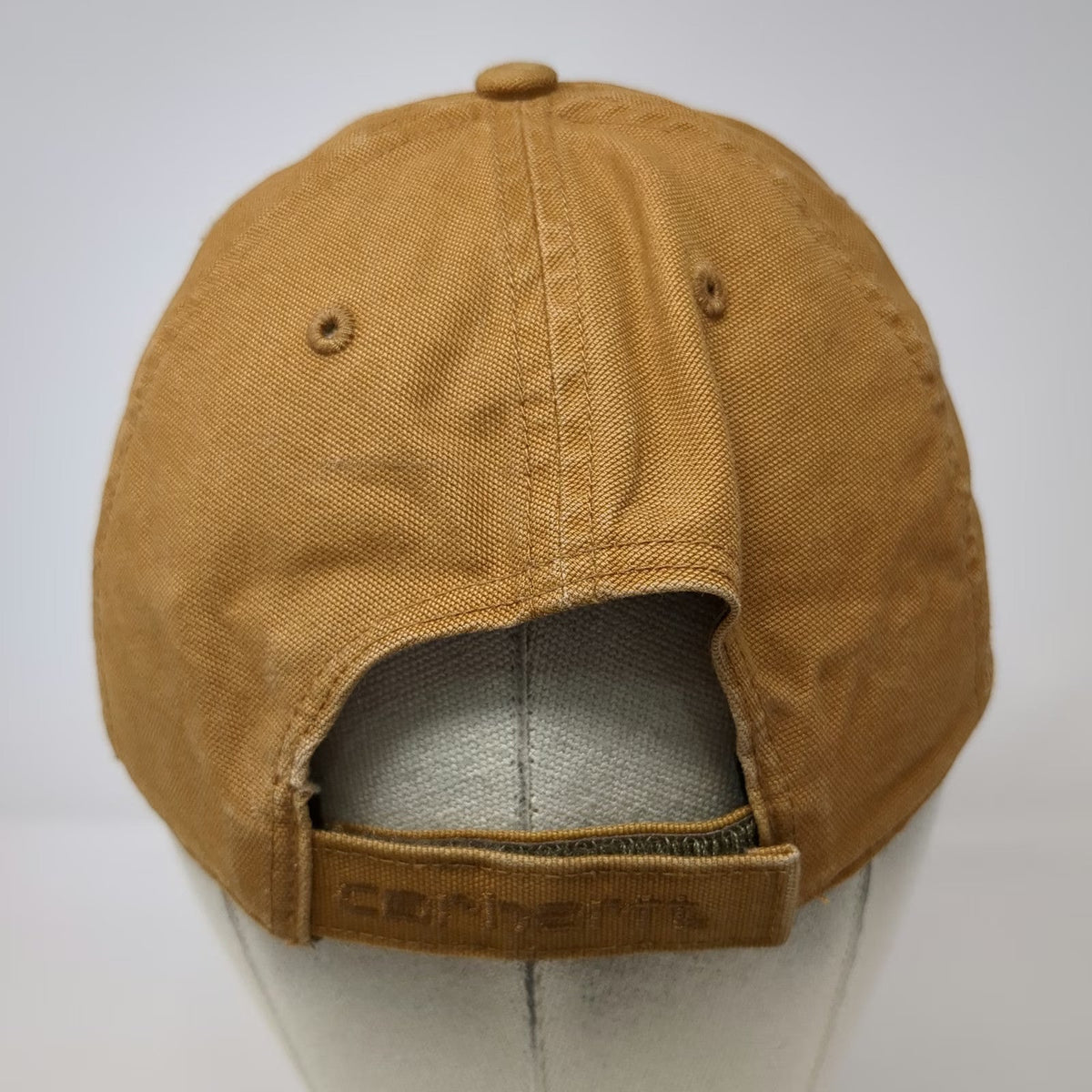 Carhartt Baseball Cap Brown One Size Leather Logo Patch Adjustable Strap Hat