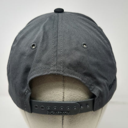 Richardson Snapback Black Gray One Size Hat Idaho Steel Geometric Logo 6 Panel