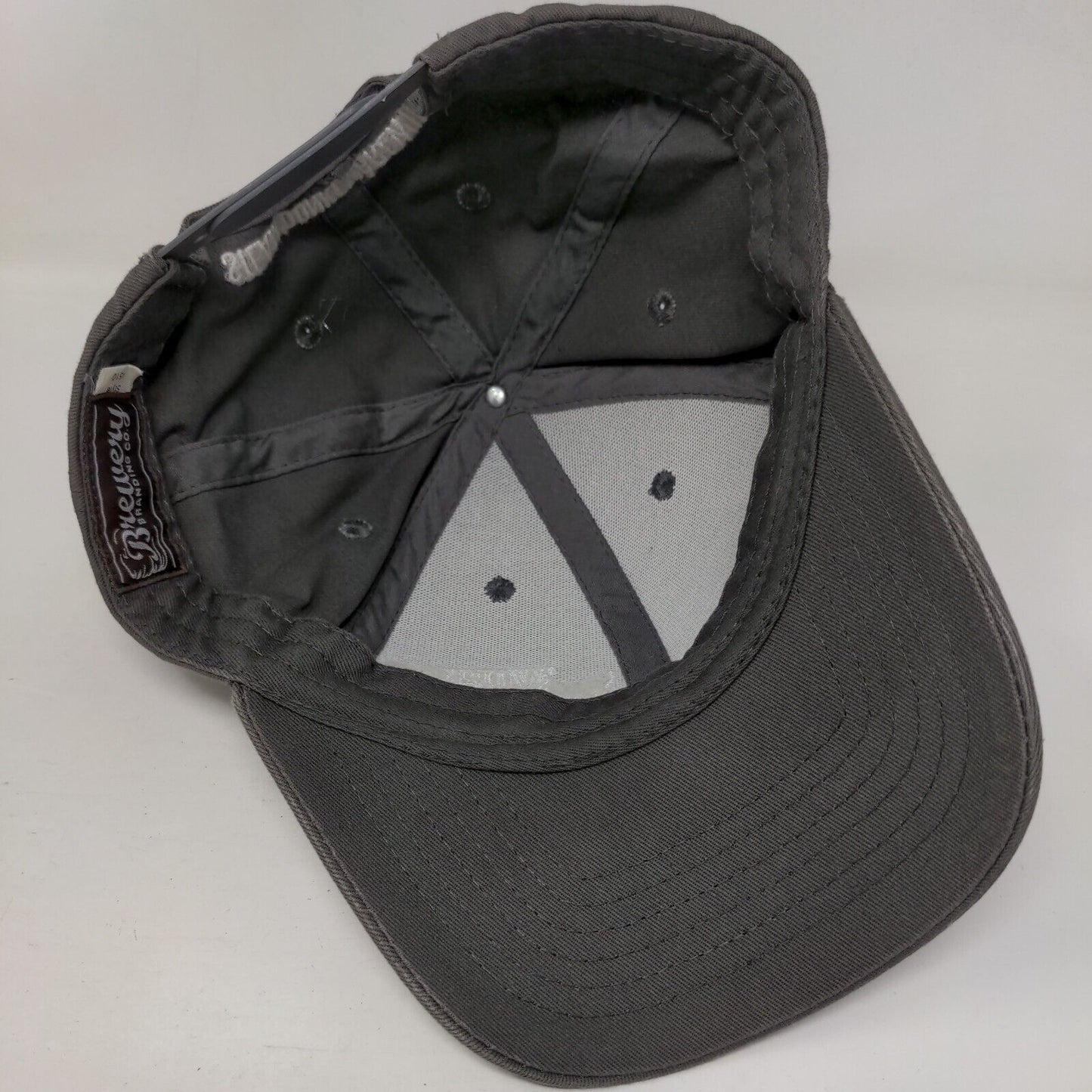 Work Hard Drink Beer Snapback Hat Gray One Size Adjustable Embroidered Brewery