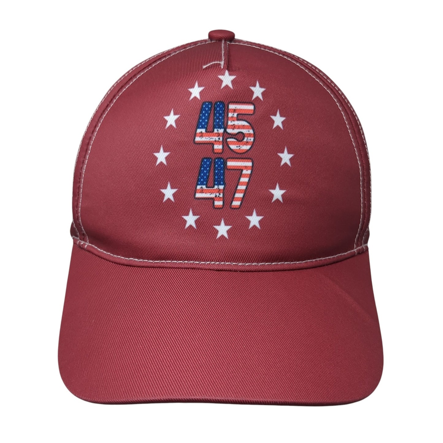 45 47 American Flag Snapback Hat Red One Size Adjustable Vent Holes