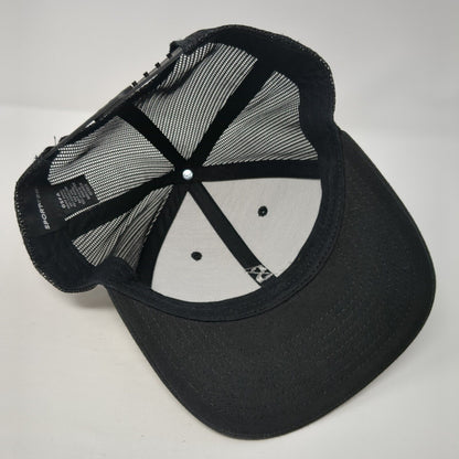 Stone Crossing Snapback Mesh Back Trucker Hat Black One Size Sport-Tek