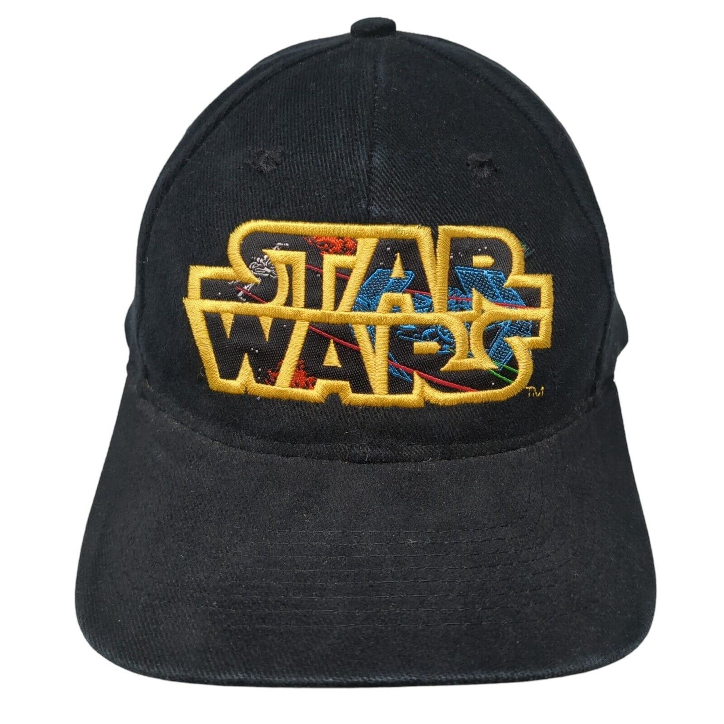 Star Wars Snapback Hat Black One Size Adjustable Embroidered Vented Holes